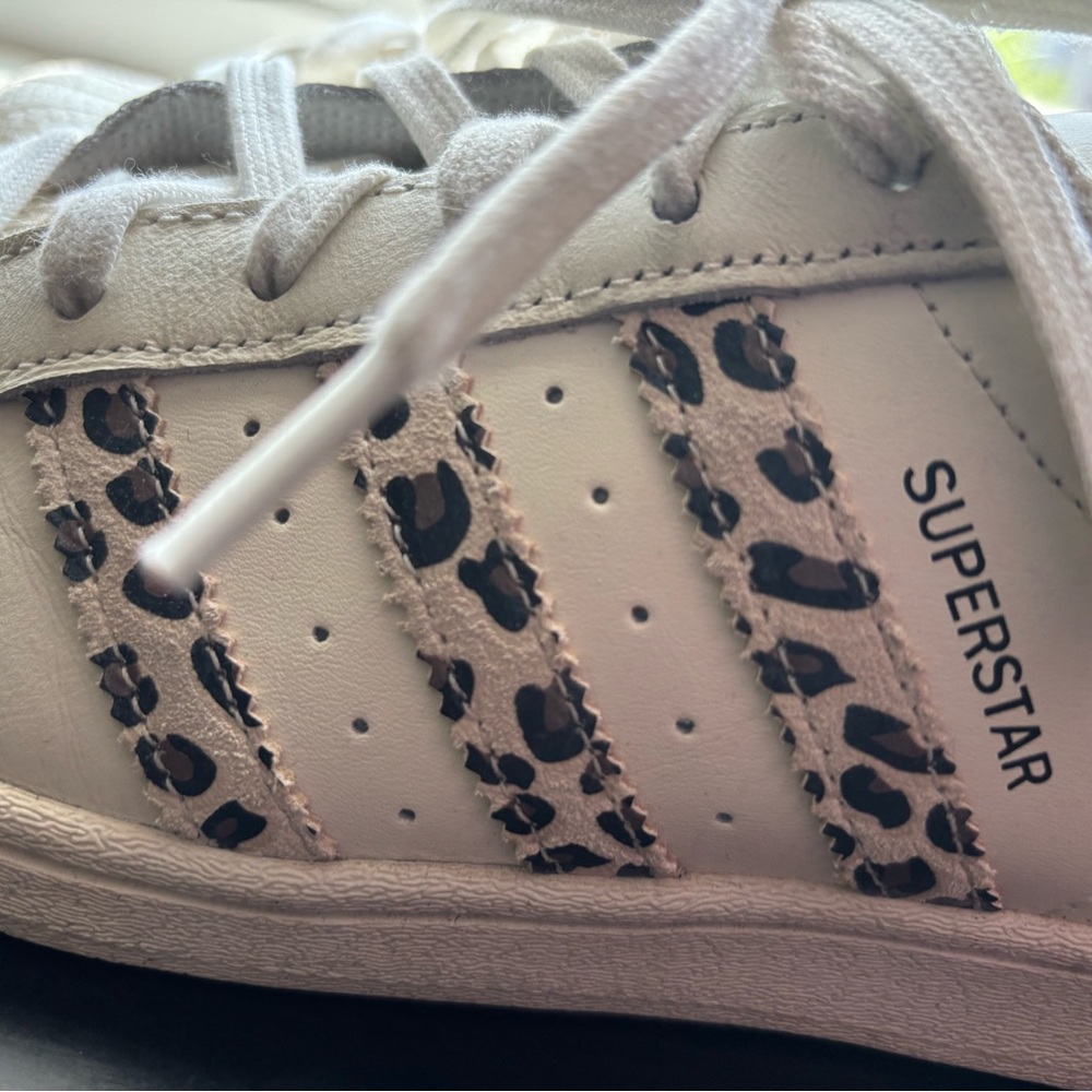 Women's Sneakers - White and Leopard Print